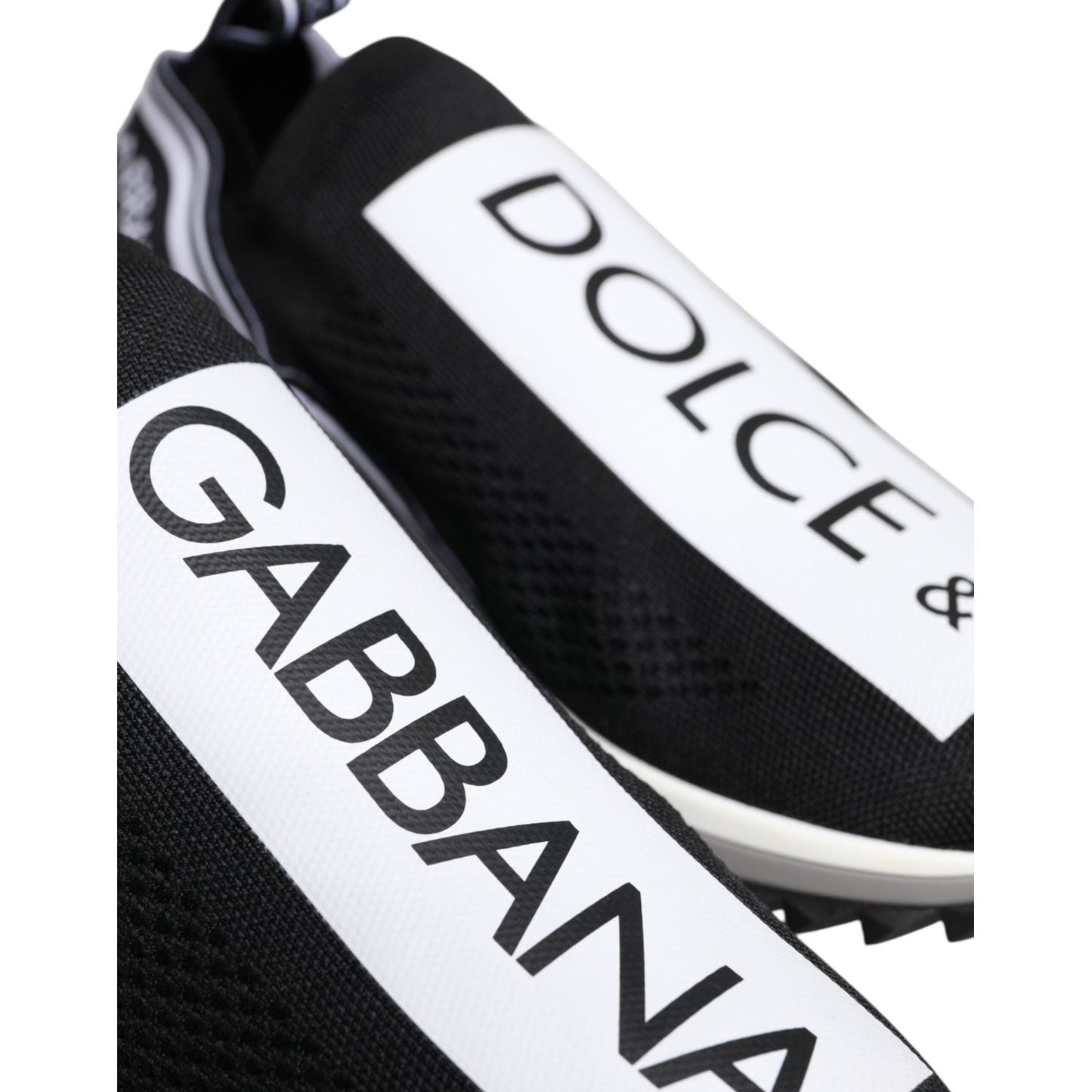 Dolce & Gabbana Black White Slip On Sorrento Sneakers Shoes