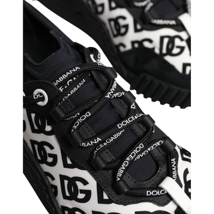 Dolce & Gabbana Black Logo Lace Up Low Top NS1 Sneakers Shoes