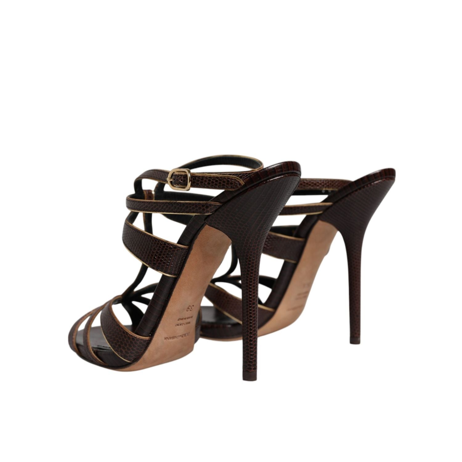 Dolce & Gabbana Bordeaux Ankle Strap Heels Sandals Shoes