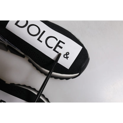 Dolce & Gabbana Black White Slip On Sorrento Sneakers Shoes