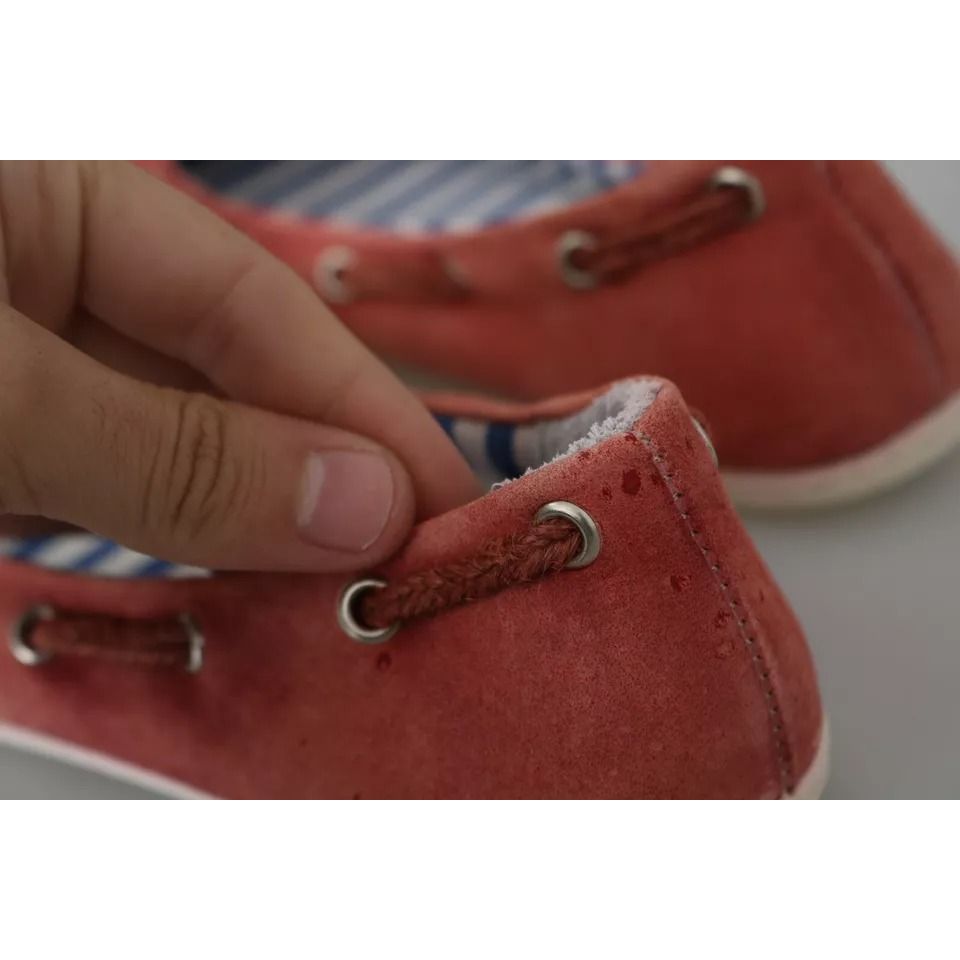 Pantofola D'Oro Scarlet Red Blue Stripe Flat Slip-On Shoes