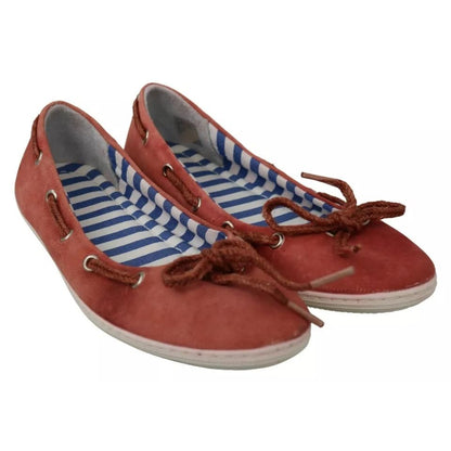 Pantofola D'Oro Coral Suede Lace Bow Loafers Ballet Flat Shoes