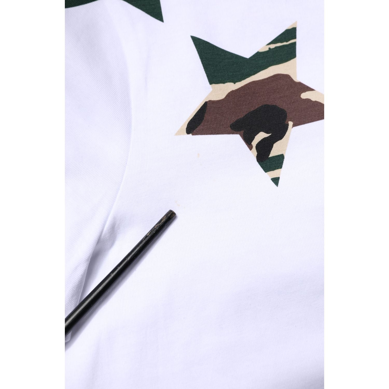 Dolce & Gabbana White Camouflage Stars Crew Neck T-shirt