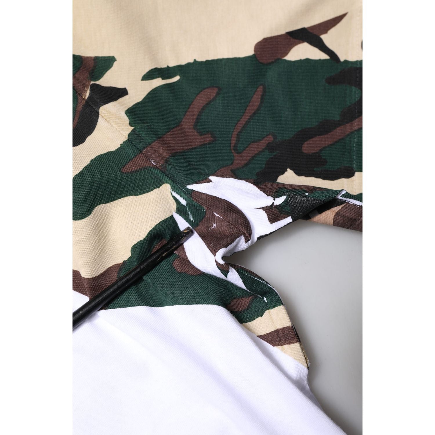 Dolce & Gabbana White Camouflage Stars Crew Neck T-shirt