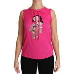 Dolce & Gabbana Pink Family Silk Tank  Mama Blouse Top Shirt