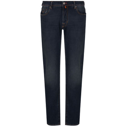 Jacob Cohen Blue Cotton Men Jeans with Orange Stitch Detail