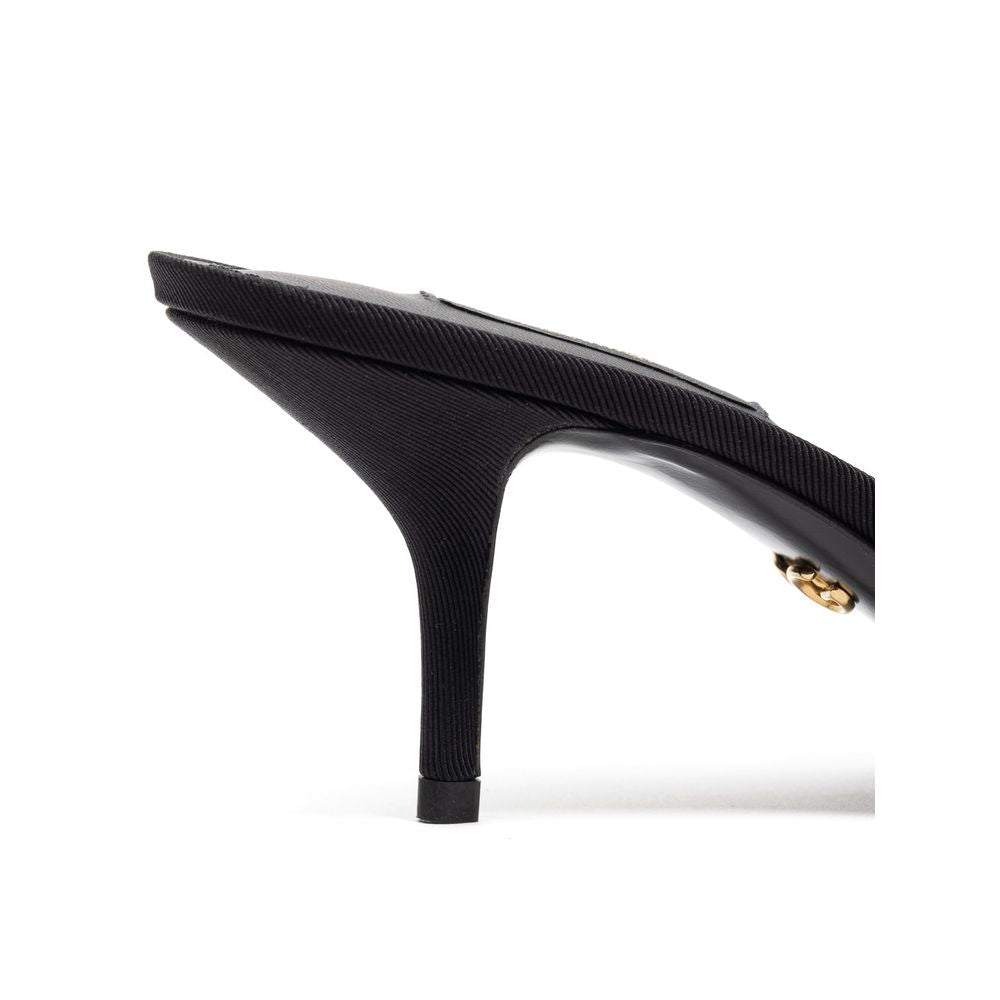 Dolce & Gabbana Black Cotton Mules