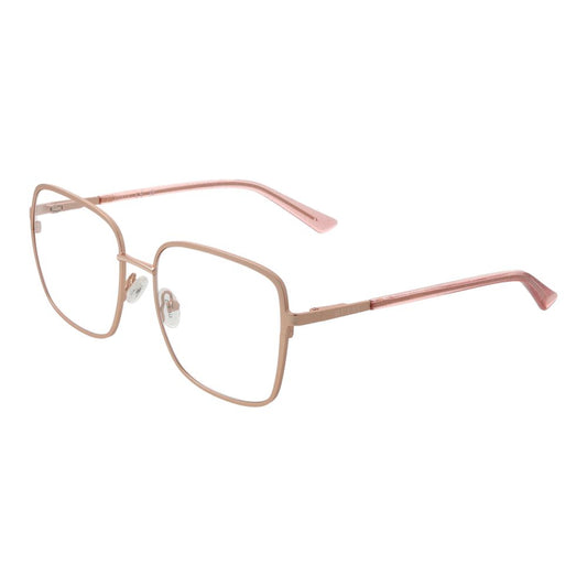 Guess Rose Gold Women Glasses Frame in a square design, full-rimmed metal style with a rose gold finish, featuring plastic demo lenses.