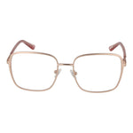 Guess Rose Gold Women Glasses Frame with square full-rim metal design and demo lenses, suitable for women. Comes with branded case.