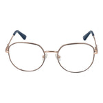 Guess Rose Gold Women Glasses Frame, round full-rim metal design, spring hinge, demo lenses, stylish eyewear, includes branded case.