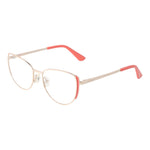 Guess Orange Women Glasses Frame, coral metal cat-eye, full-rim style, 50-16-140 size, demo lenses, branded case included.