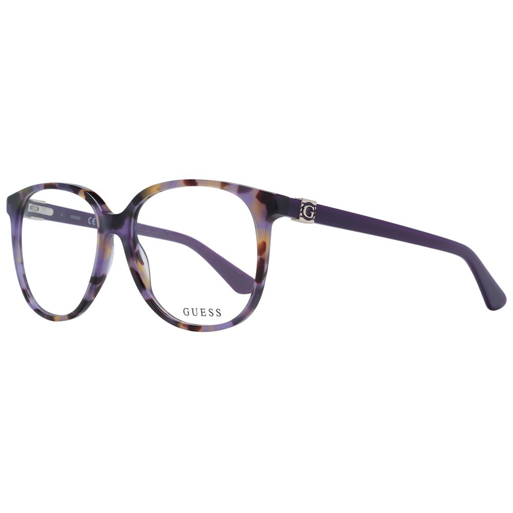 Guess Purple Women Glasses Frame with butterfly style, full-rim, plastic material, size 56-16-140, branded case included.