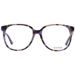 Guess Purple Women Glasses Frame with full-rim butterfly style, plastic material, and spring hinge, includes branded case.