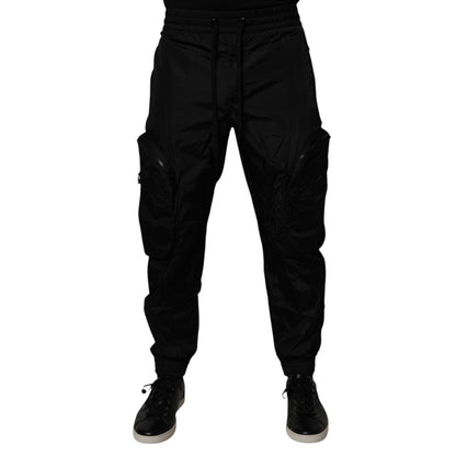 Dolce & Gabbana Black Nylon Cargo Jogger Men Sweatpants Pants
