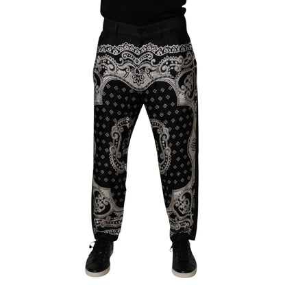 Dolce & Gabbana Black Bandana Cotton Skinny Denim Jeans