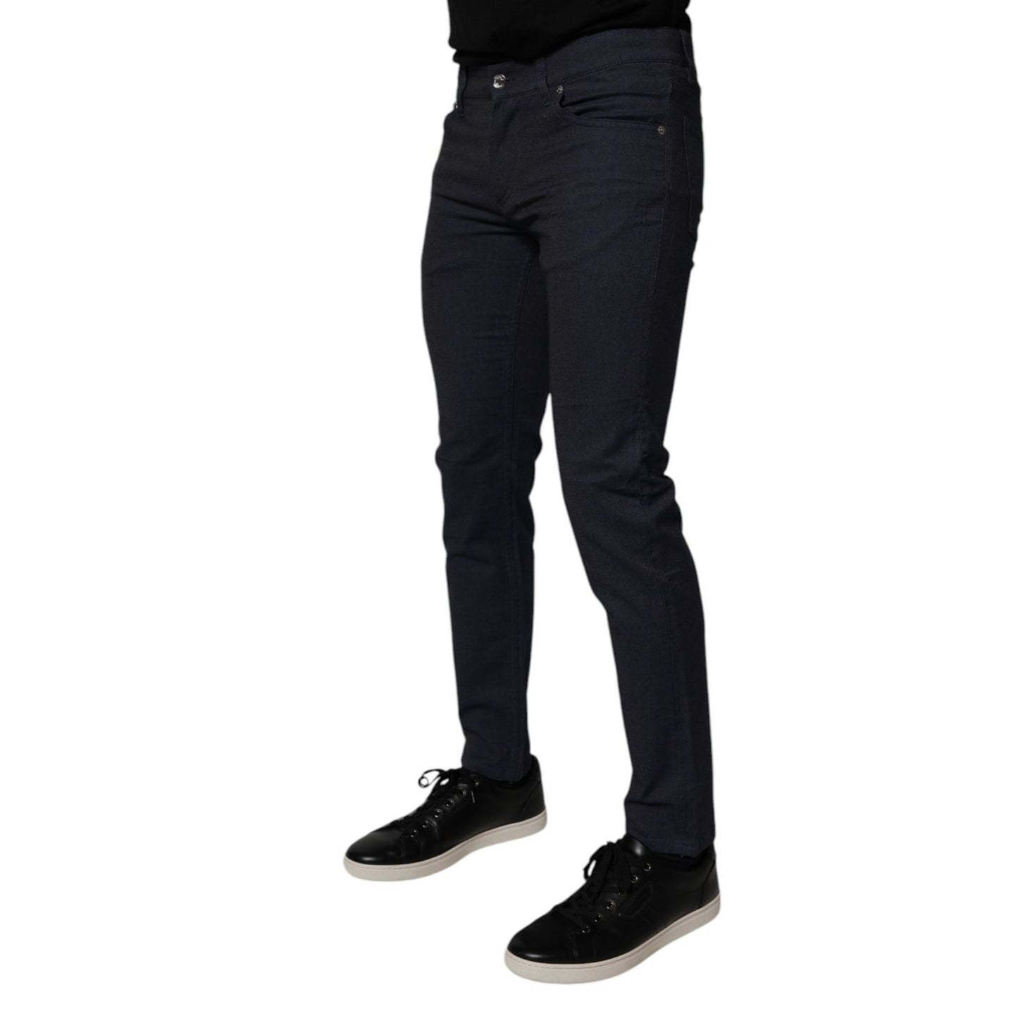 Dolce & Gabbana Dark Blue Cotton Stretch Skinny Denim Jeans