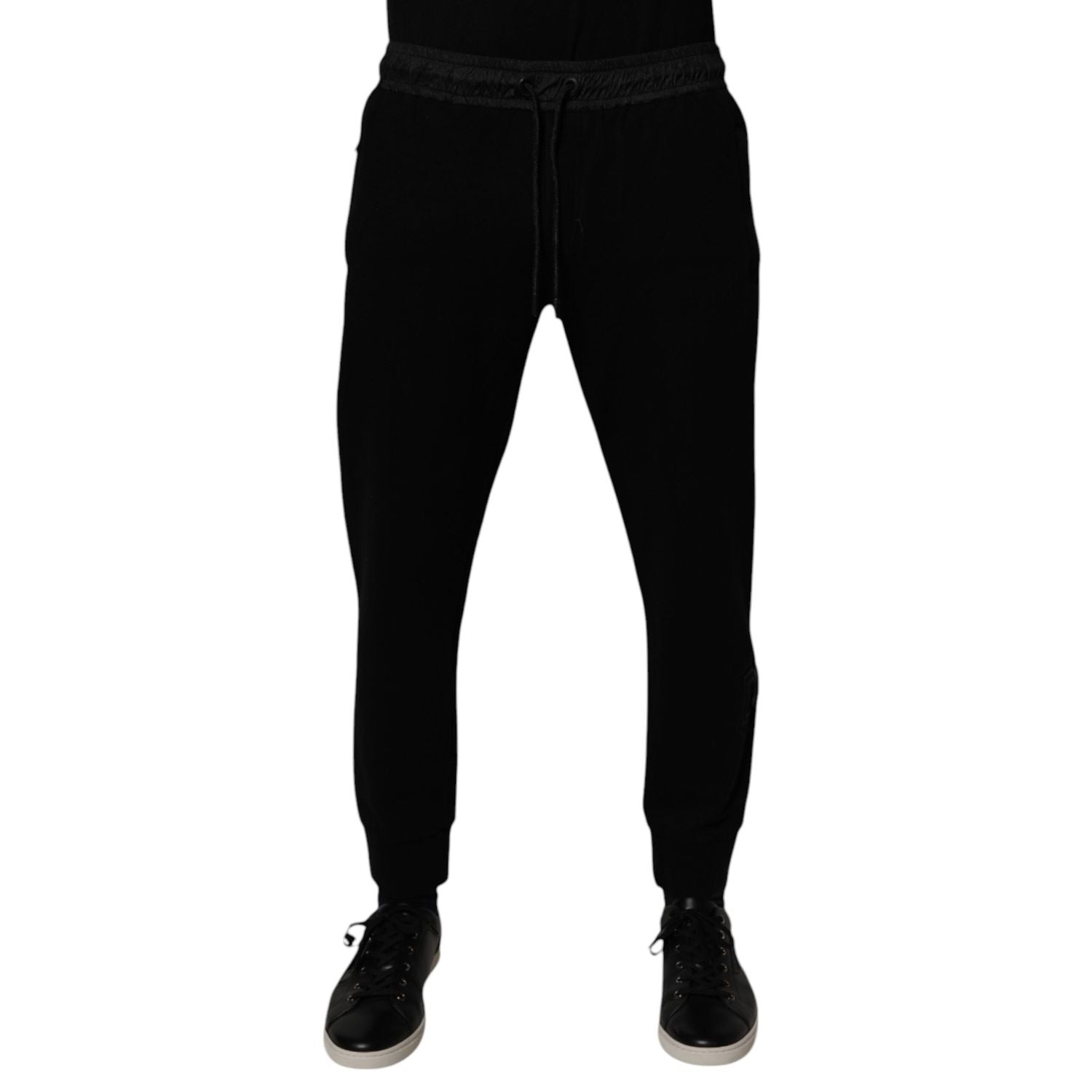 Dolce & Gabbana Black Cotton Blend Men Jogger Sweatpants Pants