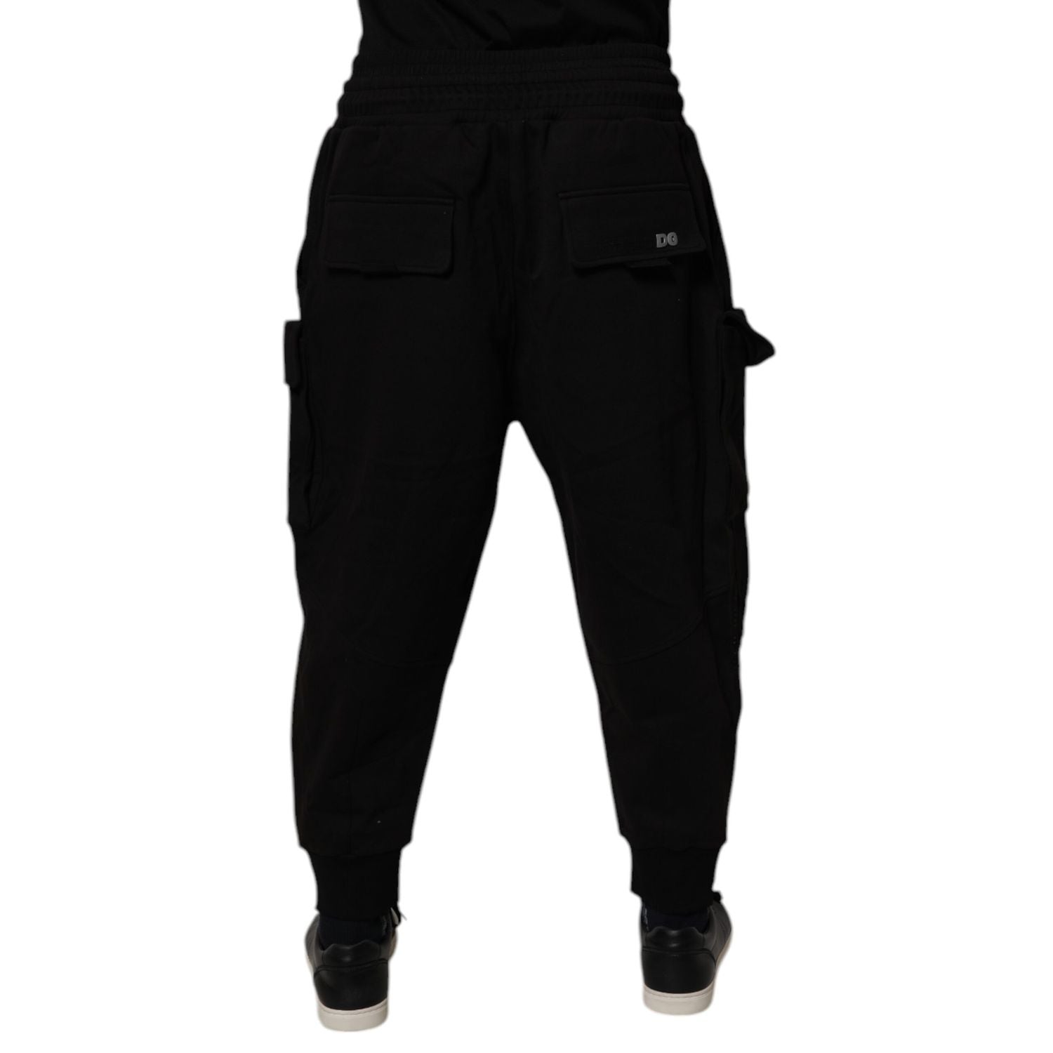 Dolce & Gabbana Black Cotton Men Cargo Jogger Sweatpants Pants