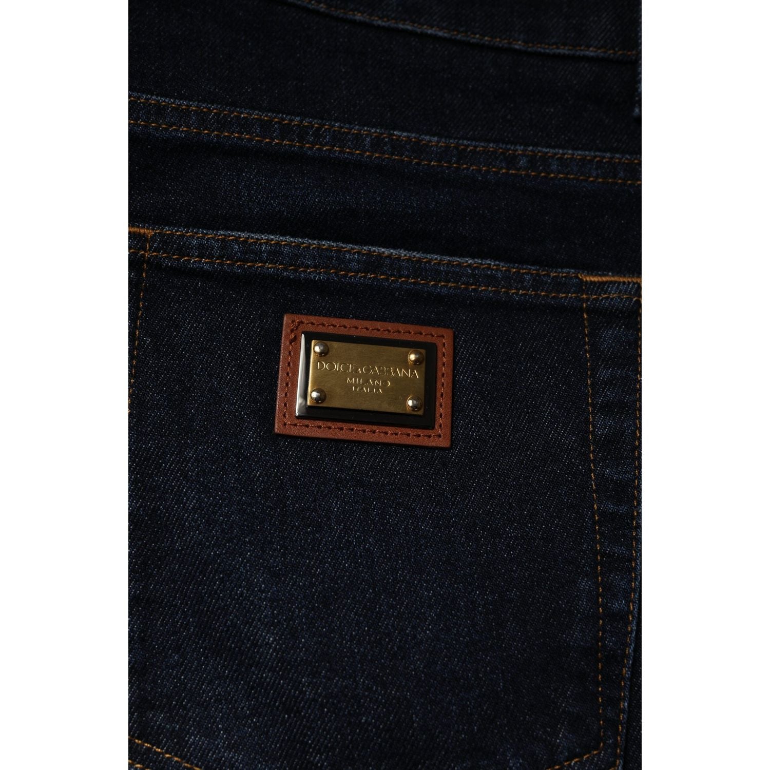 Dolce & Gabbana Dark Blue Cotton Stretch Skinny Denim Jeans