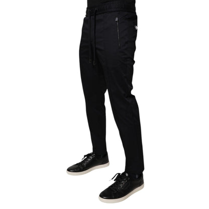 Dolce & Gabbana Dark Blue Cotton Men Jogger Sweatpants Pants
