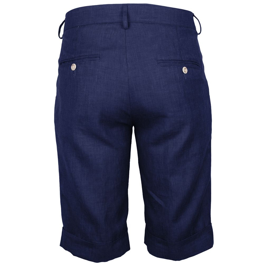 Made in Italy Blue Linen Short