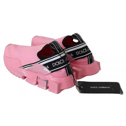 Dolce & Gabbana Pink Low Top Sorrento Sneakers Slip On Casual Shoes