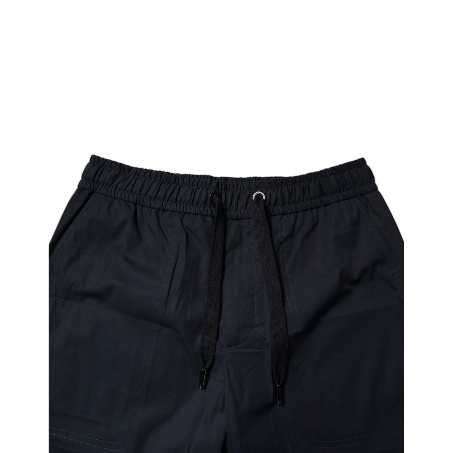 Dolce & Gabbana Dark Blue Cotton Bermuda Sweatshorts Shorts