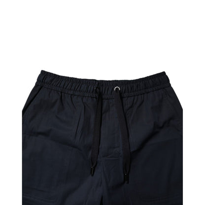 Dolce & Gabbana Dark Blue Cotton Bermuda Sweatshorts Shorts