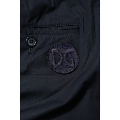 Dolce & Gabbana Dark Blue Cotton Bermuda Sweatshorts Shorts