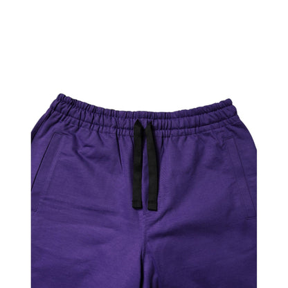 Dolce & Gabbana Purple Cotton Men Bermuda Sweatshorts Shorts