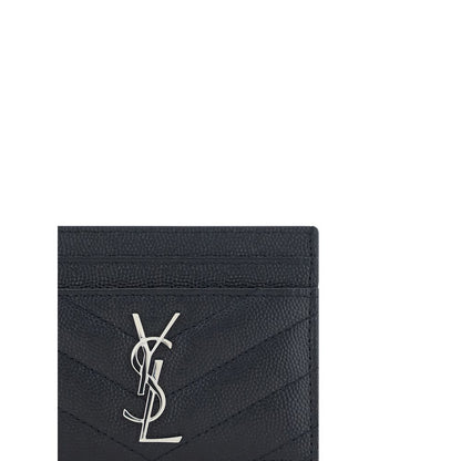Saint Laurent Black Leather Card Holder