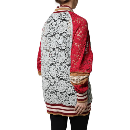 Dolce & Gabbana Multicolor Floral Lace Cardigan Sweater