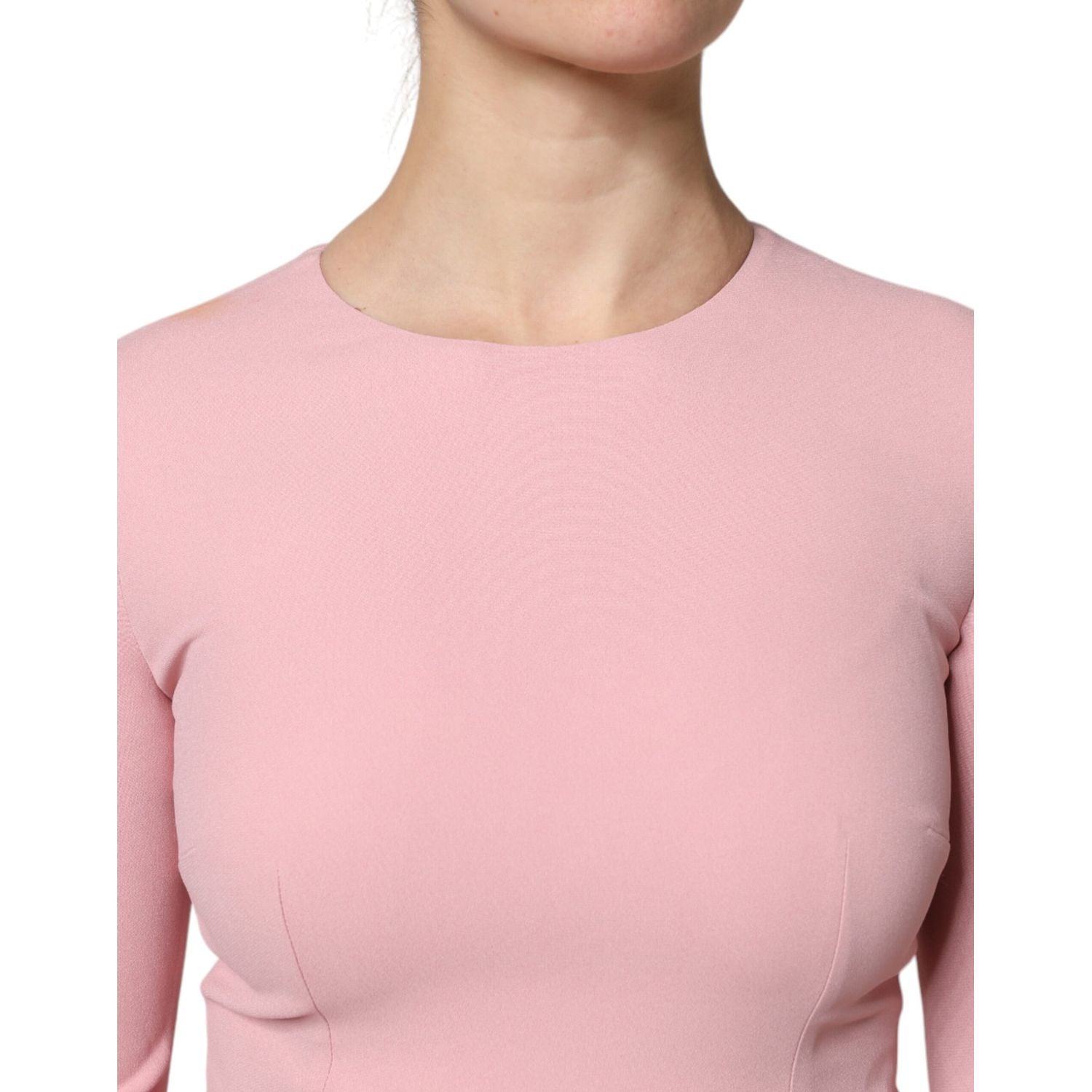 Dolce & Gabbana Pink A-line Flare Viscose 3/4 Sleeves Dress