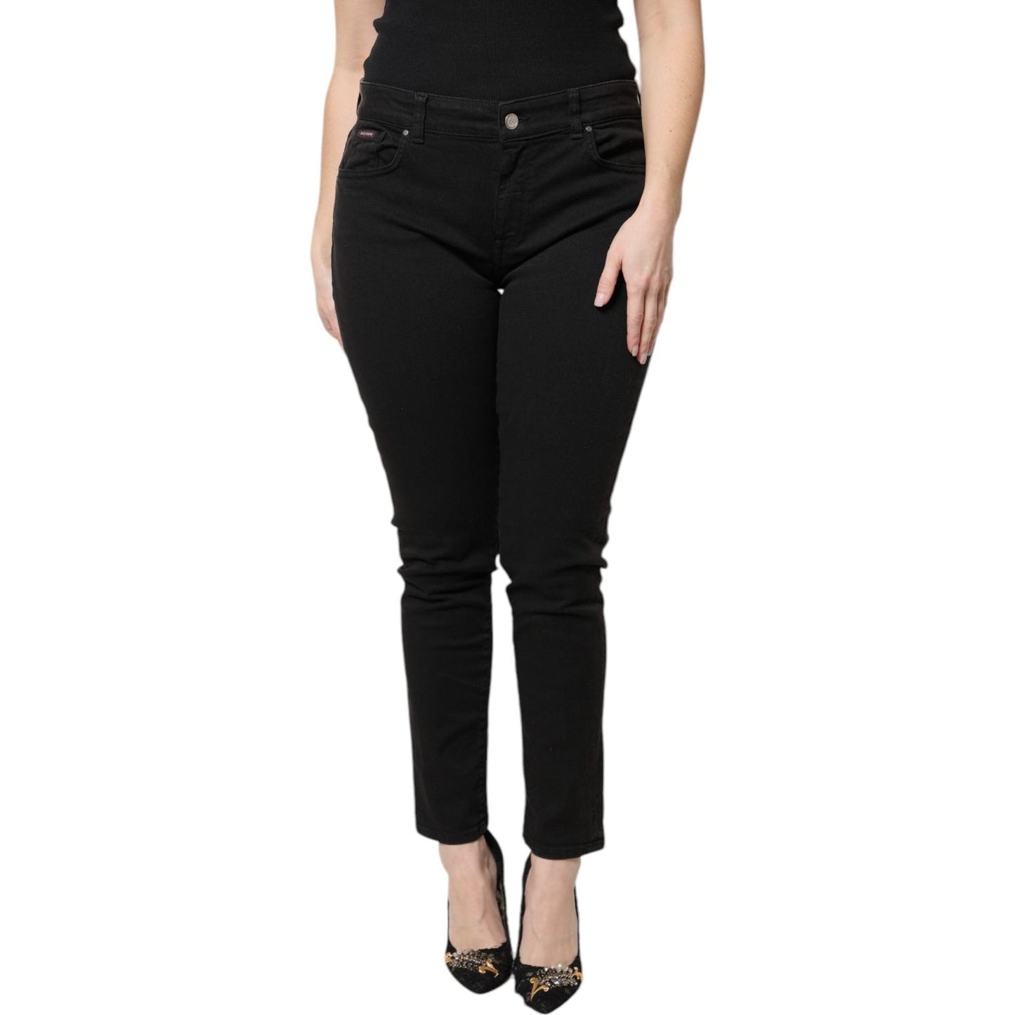 Dolce & Gabbana Black Cotton High Waist Skinny Denim Jeans
