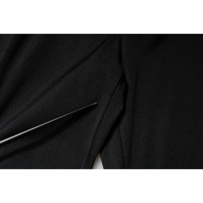 Dolce & Gabbana Black Nylon High Waist Slim Fit Pants