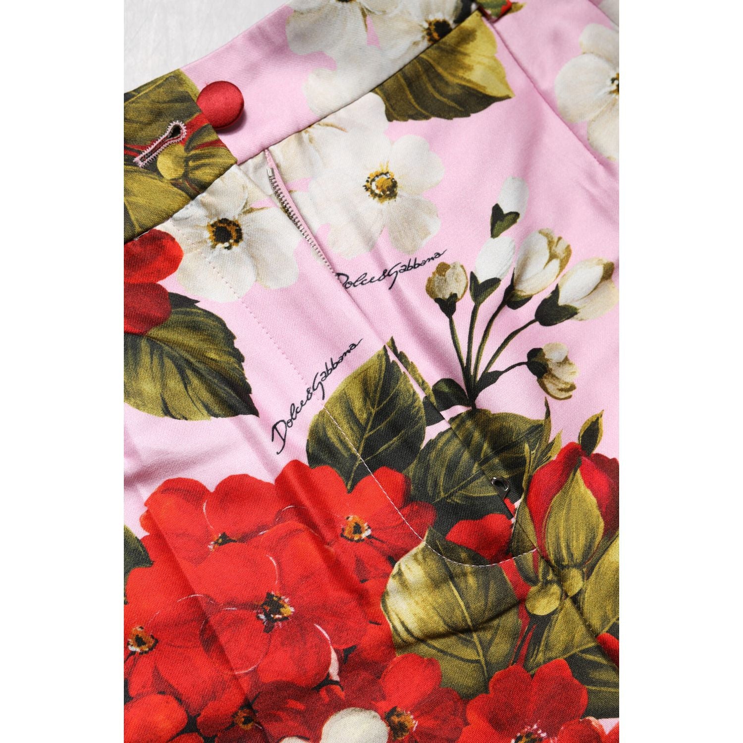 Dolce & Gabbana Pink Floral Print High Waist Hotpants Short