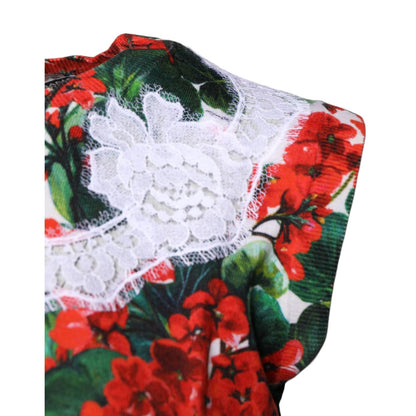 Dolce & Gabbana Multicolor Floral Lace Sleeveless Tank Top