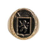 Dolce & Gabbana Gold Tone Engraved Logo Two Color Jewelry Ring