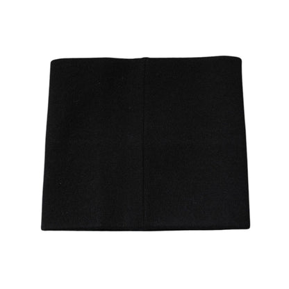 Dolce & Gabbana Black Cashmere Knitted Square Handkerchief Scarf