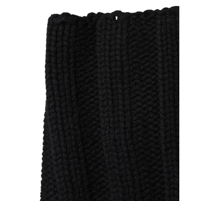 Dolce & Gabbana Black Cashmere Knitted Neck Warmer Foulard Scarf