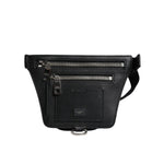 Dolce & Gabbana Black Calfskin Logo Plaque Belt Waist Men Fanny Pack Bag