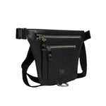 Dolce & Gabbana Black Calfskin Logo Plaque Belt Waist Men Fanny Pack Bag