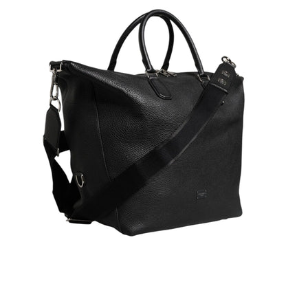 Dolce & Gabbana Black Calfskin Leather Hand Shoulder Duffle Bag
