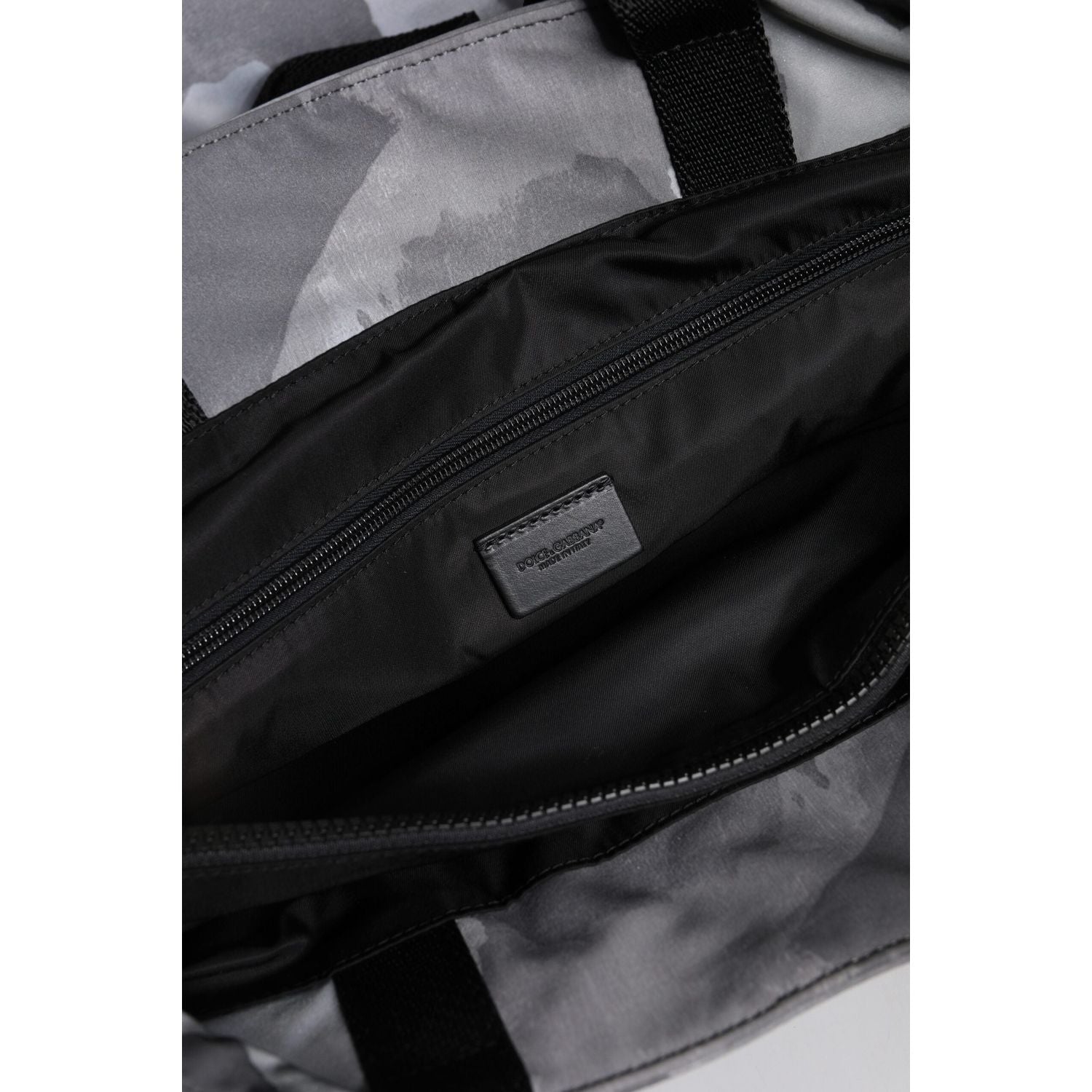 Dolce & Gabbana Black Camouflage Shoulder Strap Logo Plaque Bag