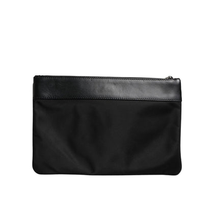 Dolce & Gabbana Multicolor Leopard Jacquard Print Logo Plaque Pouch Bag