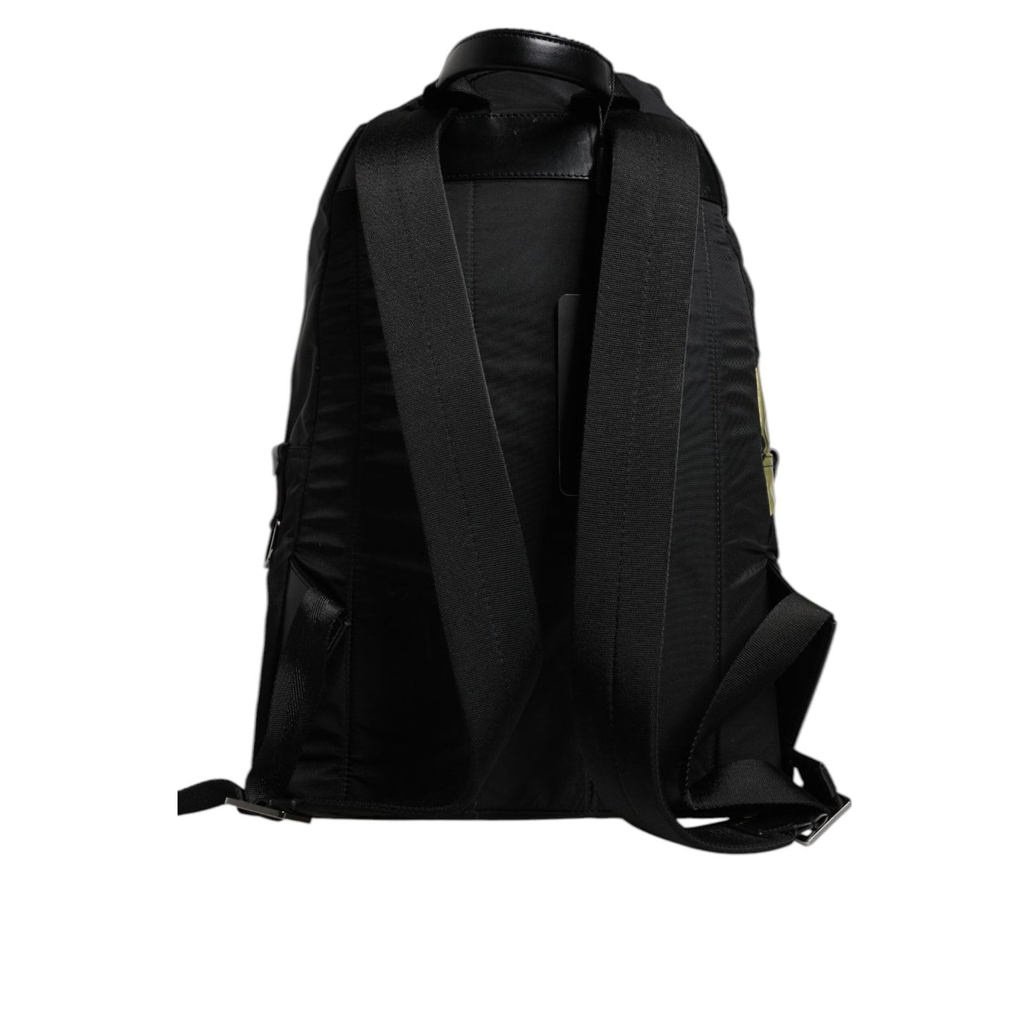 Dolce & Gabbana Black Logo Tape Polyamide School Travel Backpack Bag