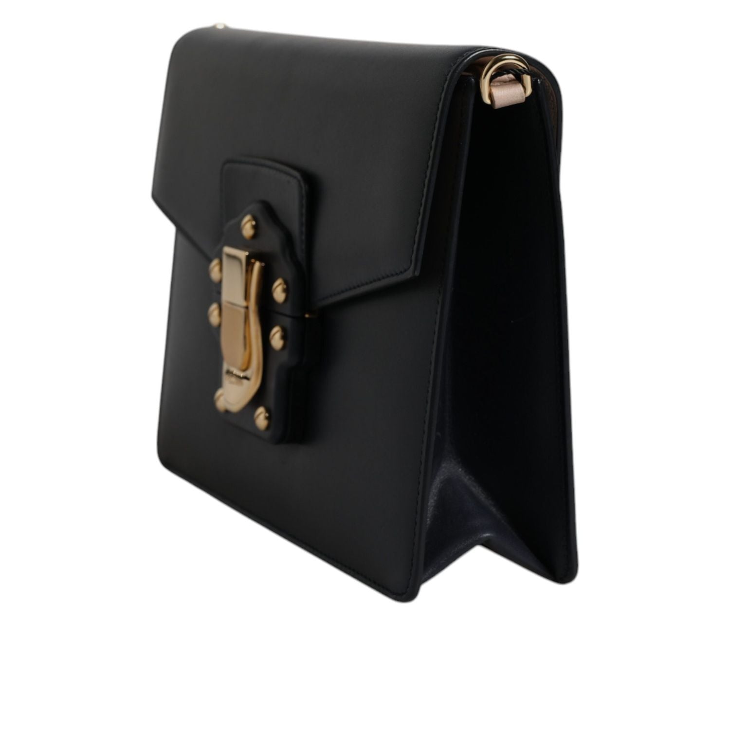 Dolce & Gabbana Black Calfskin Leather Shoulder Strap Bag