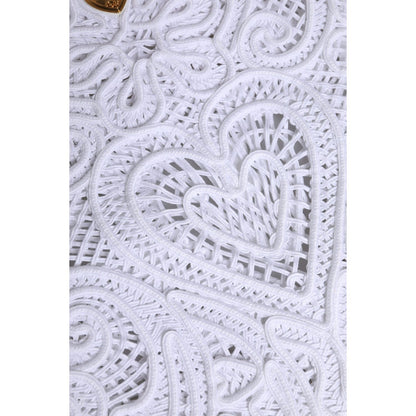 Dolce & Gabbana White Cordonetto Lace Beatrice Tote Shopping Bag