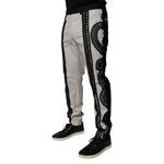 Dolce & Gabbana White Lace Trim Mid Waist Dress Formal Pants