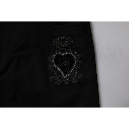 Dolce & Gabbana Black Sacred Heart Cotton Skinny Denim Jeans